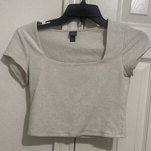 Wild Fable White Square Neck Crop Top